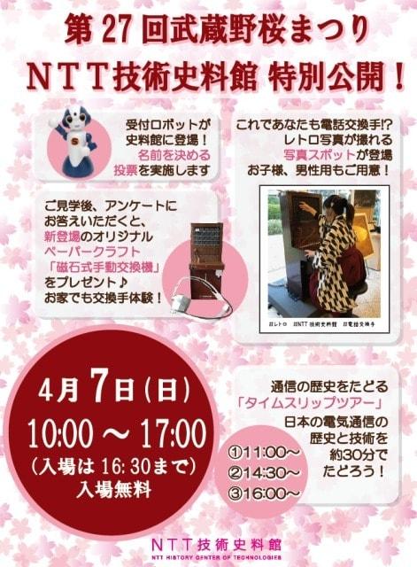 武蔵野桜まつり「NTT技術史料館特別公開」