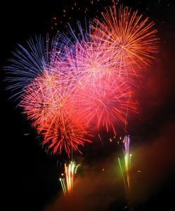 阿仁の花火大会と灯籠流し