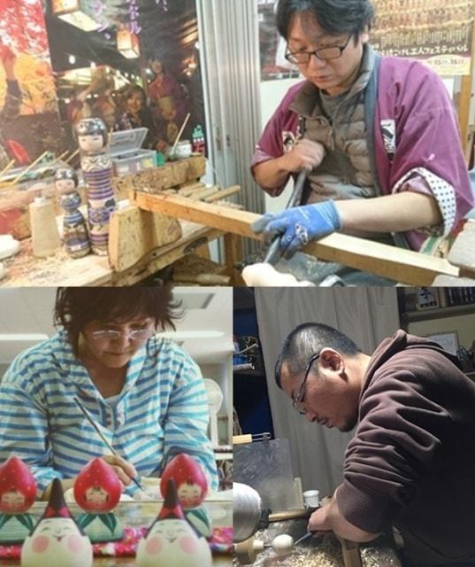 伝統こけし工人によるこけし作りの製作実演！
