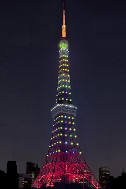 東京タワー人権週間特別ライトアップ点灯