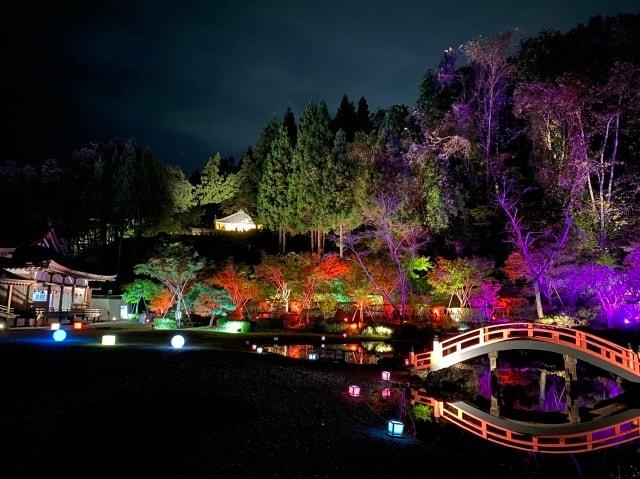 歴史公園えさし藤原の郷　紅葉ライトアップ