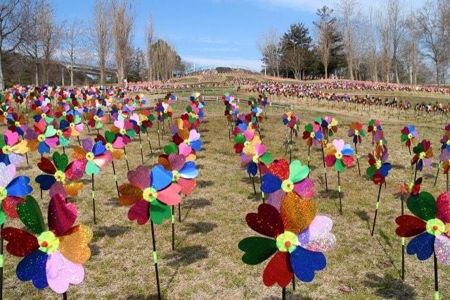 淡路島国営明石海峡公園 かざぐるまで花を咲かそう