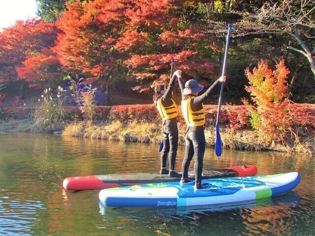 秋の彩り SUP 体験　碓氷 軽井沢　アウトドア 自然体験