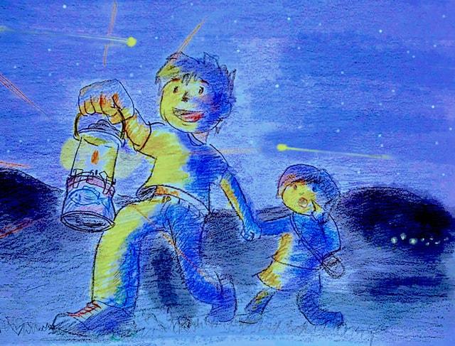 手作りランタンでホタル探し