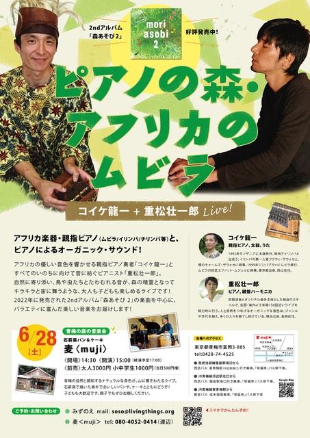 ピアノの森 アフリカのムビラ〜コイケ龍一 + 重松壮一郎 青梅の森の音楽会