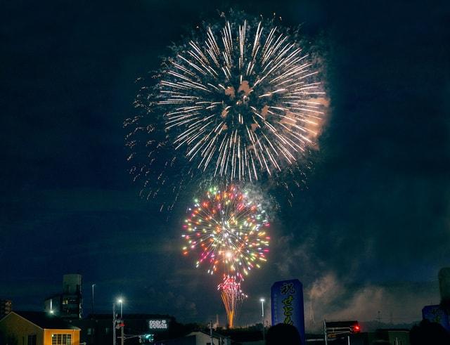 せともの祭花火打ち上げ