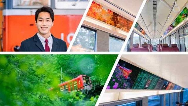 箱根登山電車3000形アレグラ号 3001号 写真家 大橋史明先生乗車「動くギャラリートレイン」