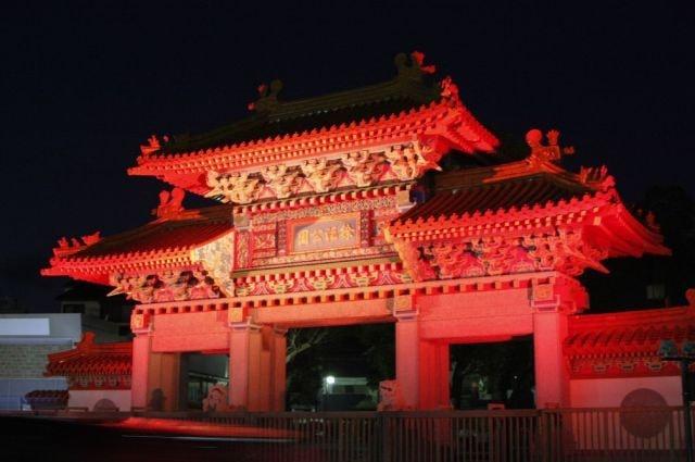 徐福公園ライトアップ