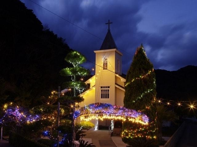 「日本夜景遺産認定」上五島の教会イルミネーション
