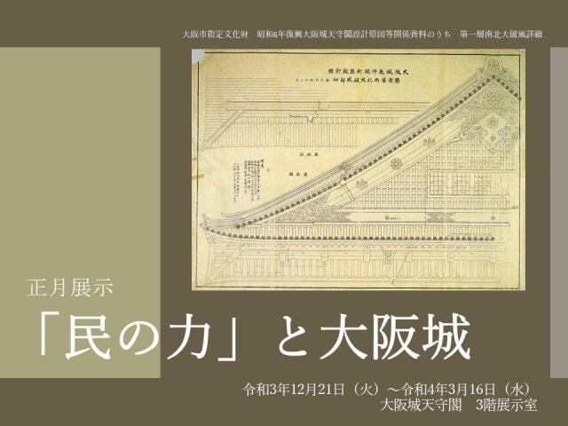正月展示 「民の力」と大阪城