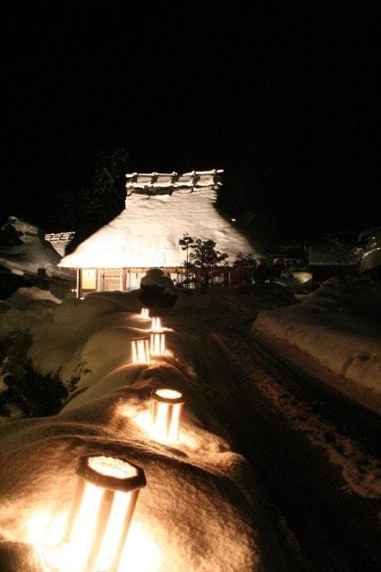美山かやぶきの里　雪灯廊
